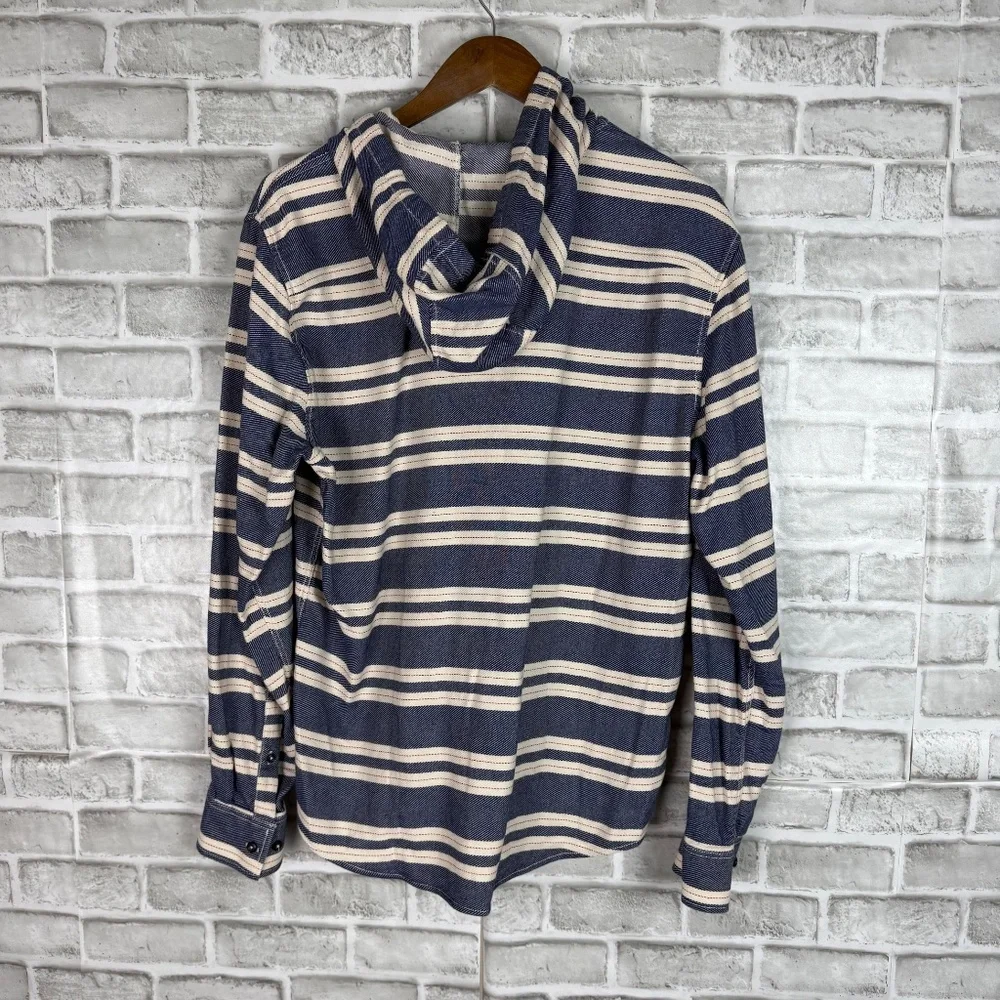 Johnnie-O Surf Flannel Horizon Blue Pullover Active Hull Hoodie Mens Medium - Picture 5 of 9